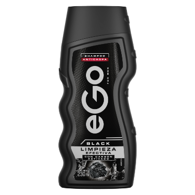 Shampoo eGo Black Limpieza Efectiva para hombres.